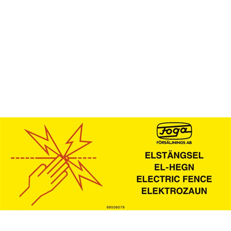 VARNINGSSKYLT "ELSTÄNGSEL"