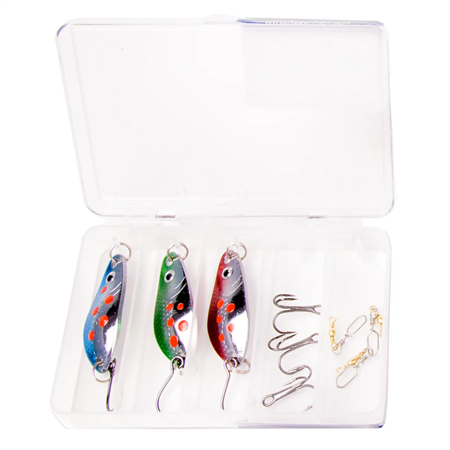 Fishy spoon 10g 3pcs swivels and hooks metal