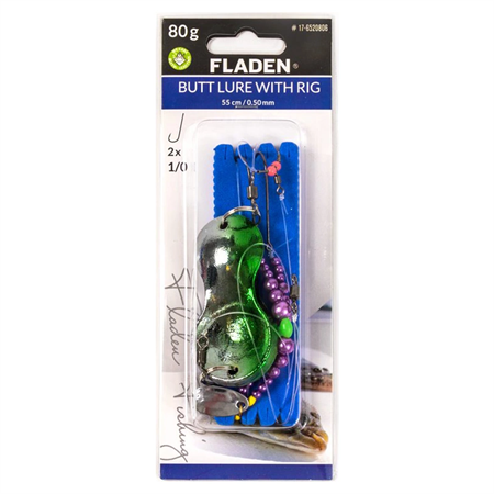 Butt lure w pearl spoon 80g 55cm line 0.50mm 1/0 green