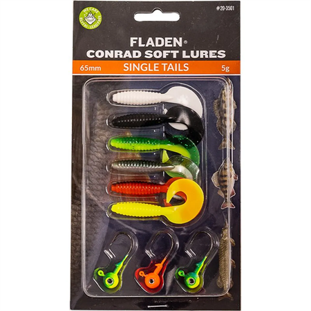Conrad Softlures 3x6 65mm single tail assorted colors