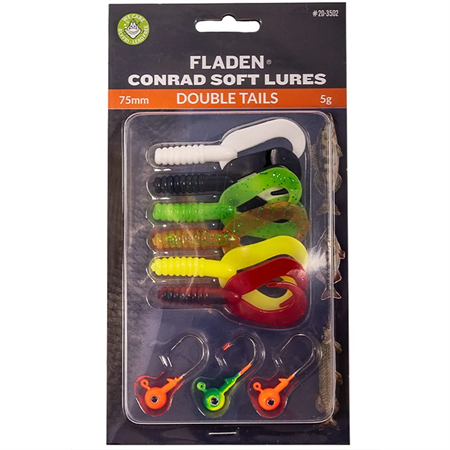 Conrad Softlures 3x6 75mm double tail assorted colors
