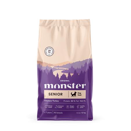 Monster Dog Org.Senior Chick/Turk 12kg