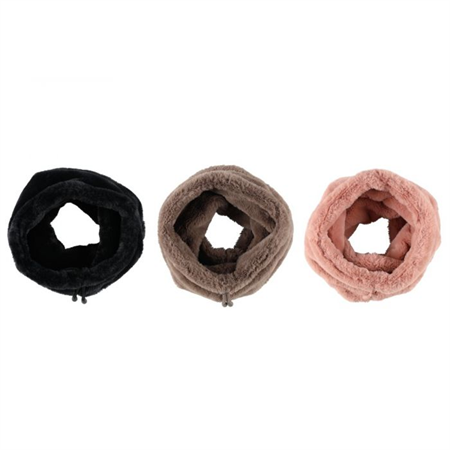 Acces Tube Scarf Fur rosa,beige,svart
