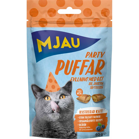 MJAU partypuffar ost 60g