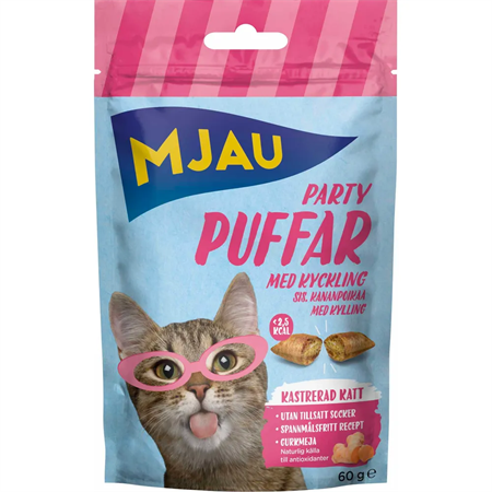 MJAU partypuffar kyckling 60g