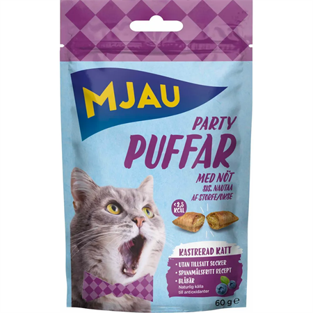 MJAU partypuffar nöt 60g