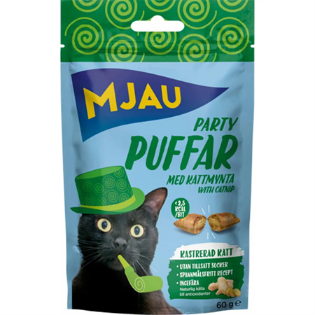 MJAU partypuffar kattmynta 60g