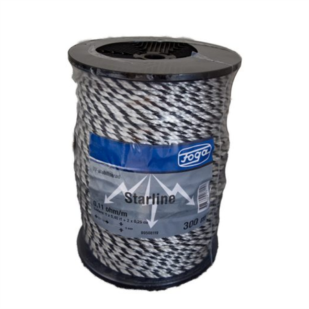 ELREP 5MM 300M SVART/VIT 3X0,4