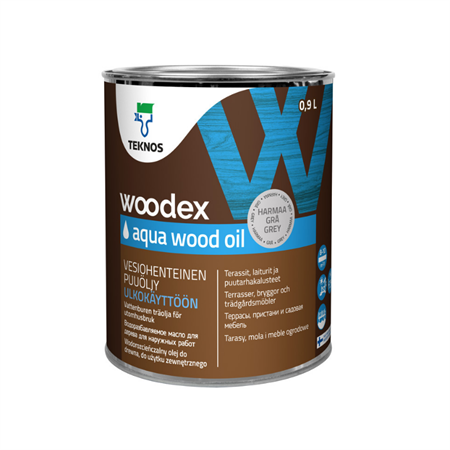 WOODEX AQUA WOOD OIL Grå 0,9l